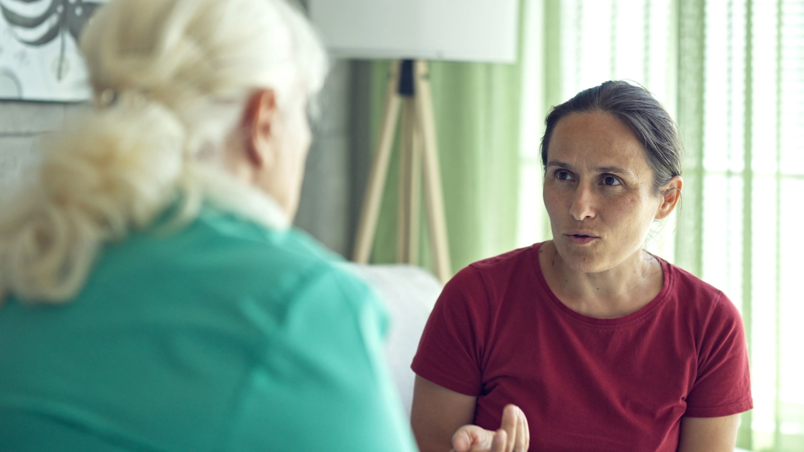 Healthcare professional during a supportive home visit